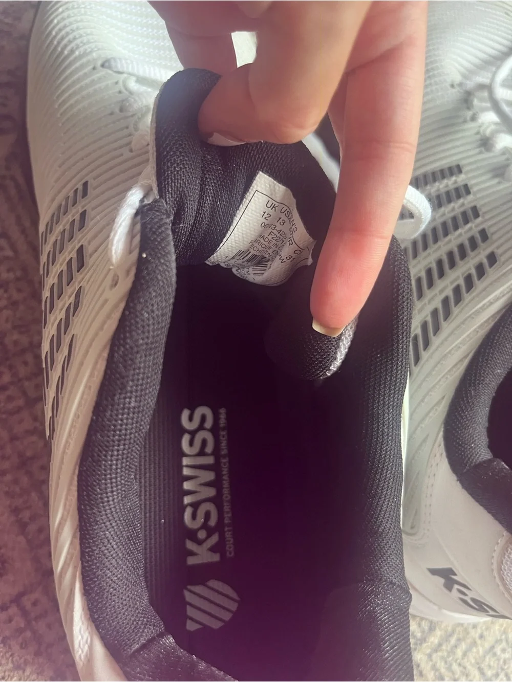 Men’s Kswiss hyper court express grey/white/black size 13